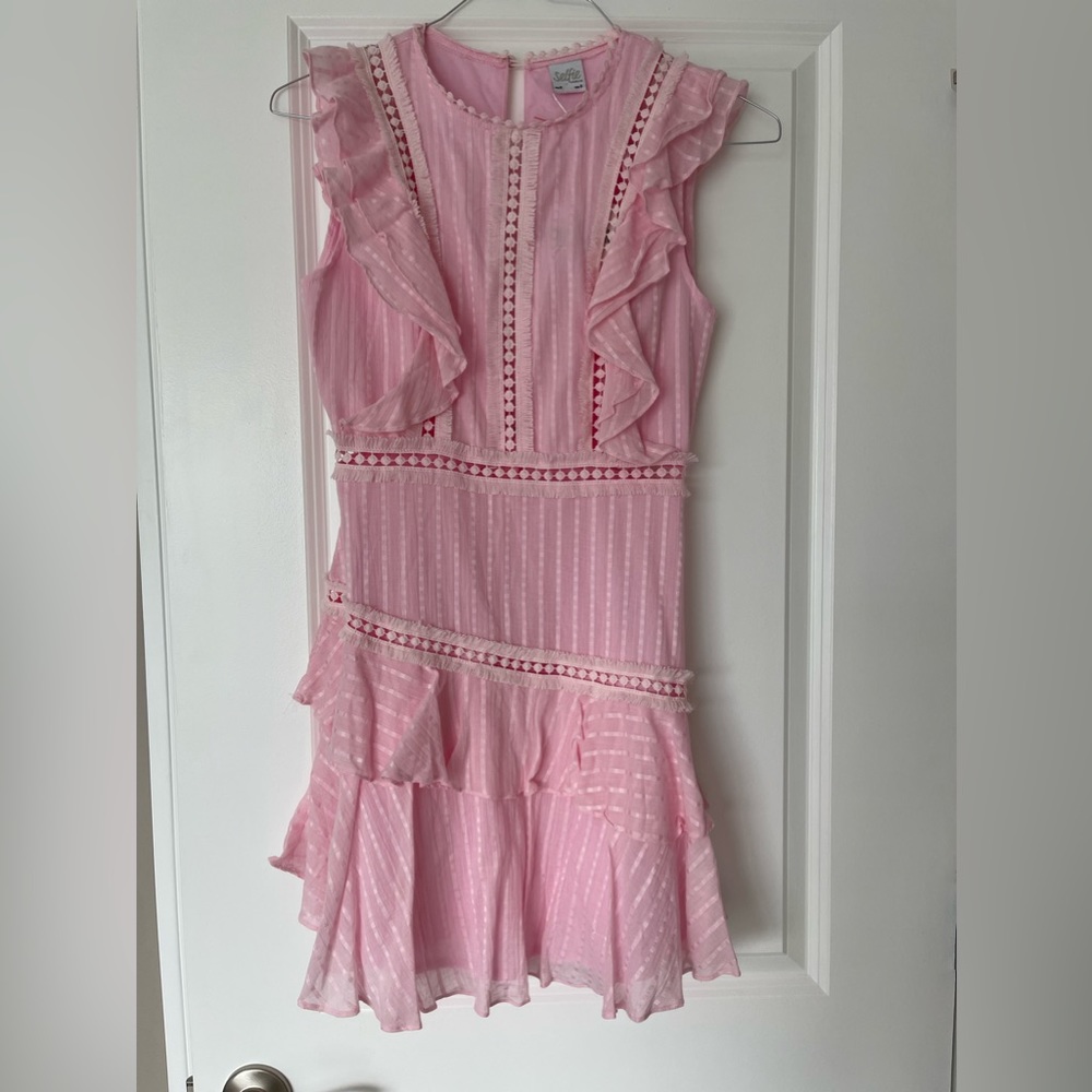Pink dress.